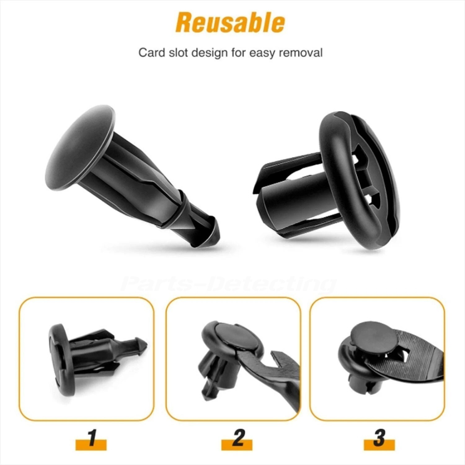 US100Pcs Bumper Clips Hood Fender Push Rivets Retainer Fasteners For Honda Pilot