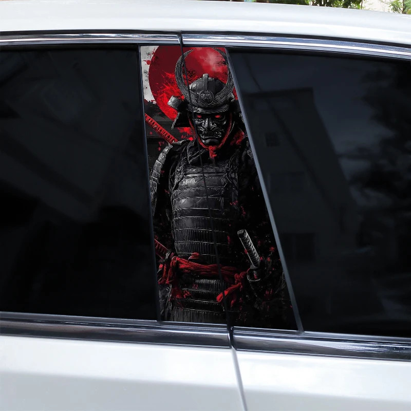 2pcs Dark Style Car Stickers Pillar Personalized Car Window Pillar Decorative
