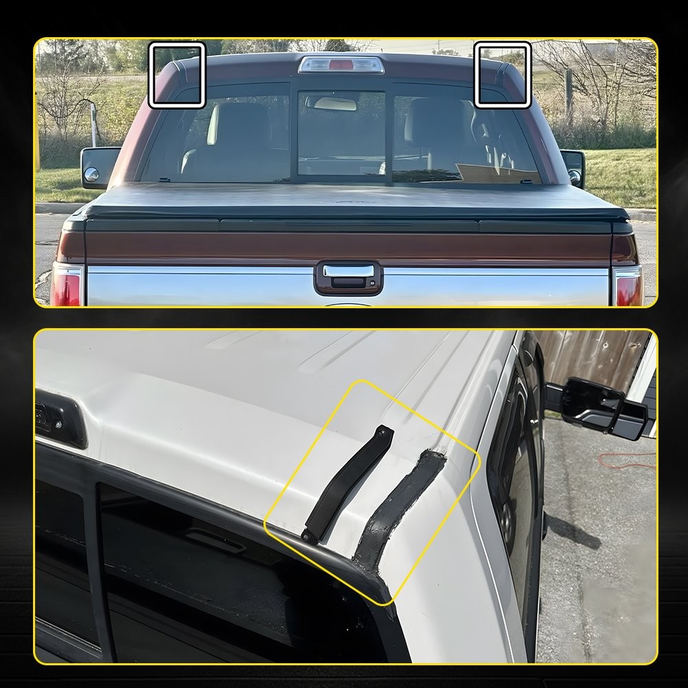 Cab Corner Roof Moldings Set of 2 Fits 2009-2014 Ford F150 F-150 Black OE Spec