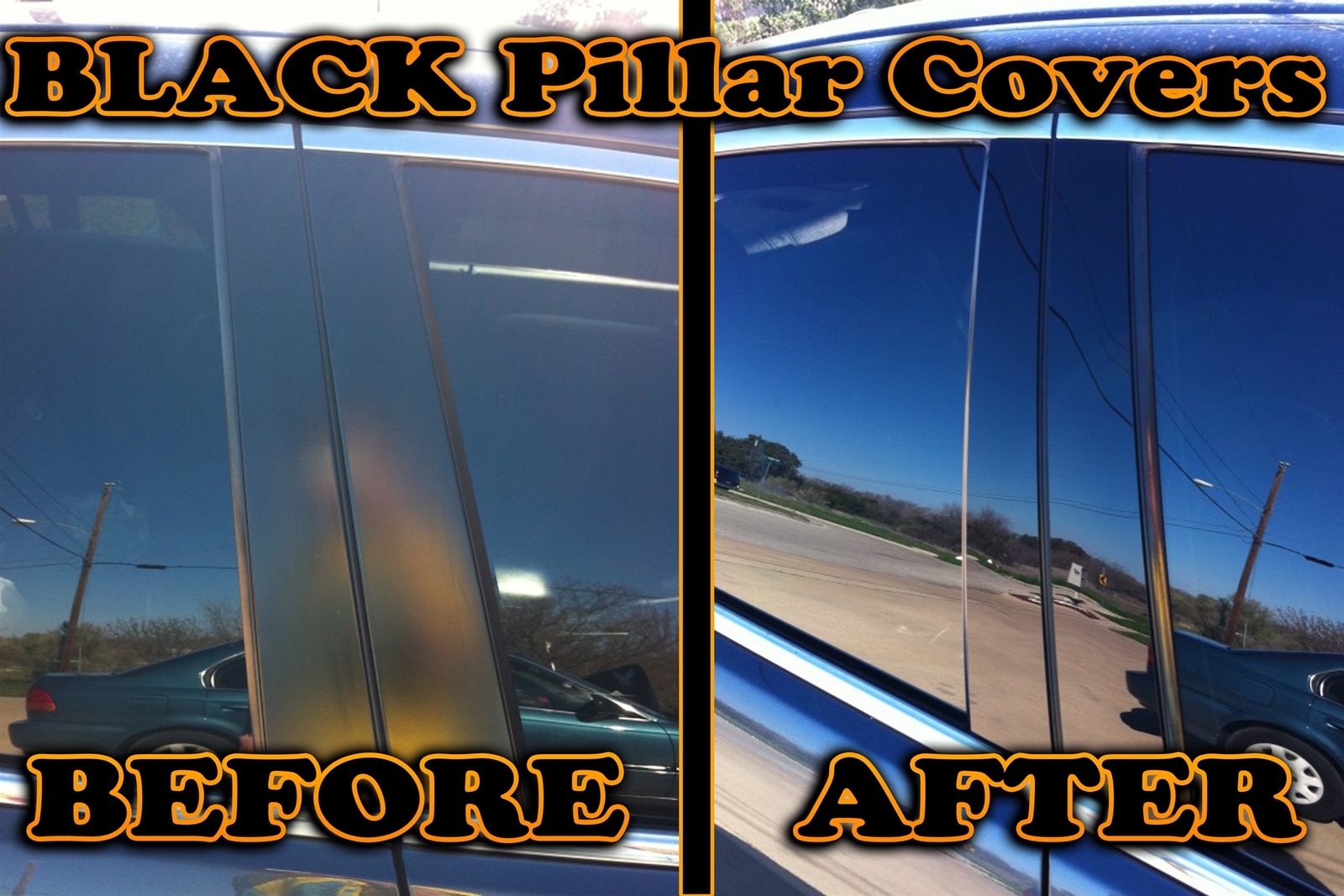 Black Pillar Posts for Hyundai Genesis 09-14 (4dr) 6pc Set Door Cover Trim Piano