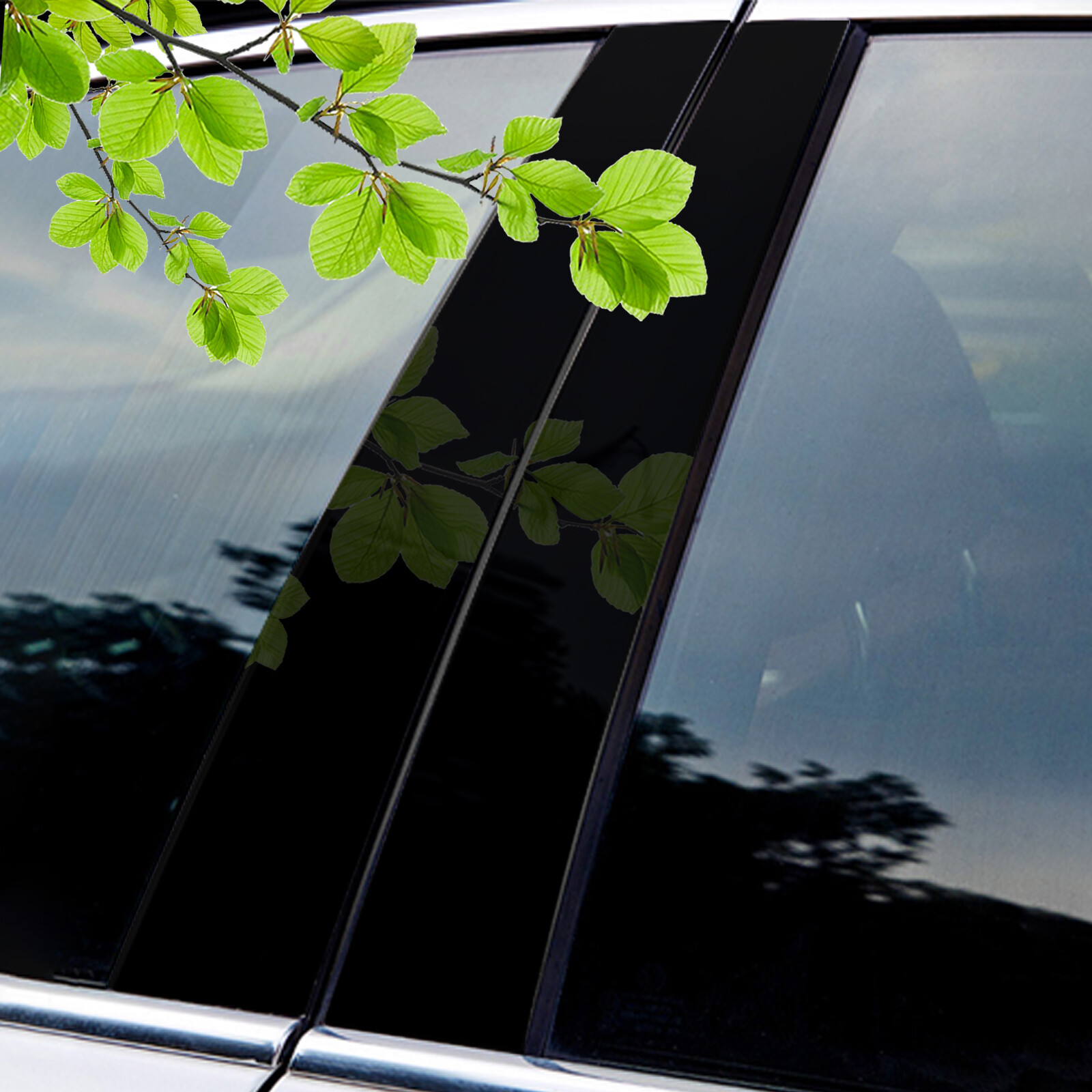 Window Pillar Posts Door Trim Molding Black Cover For Honda Civic Sedan 2006-11