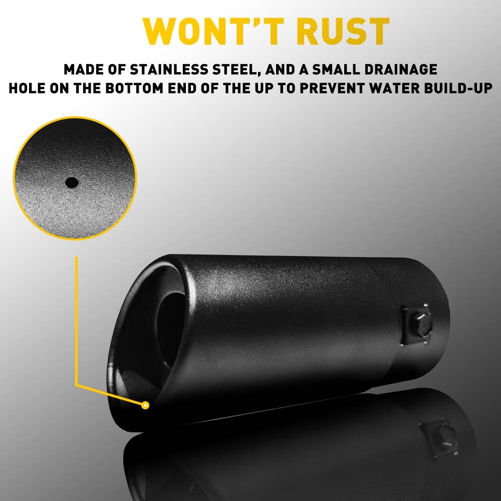 Matte Black Stainless Steel Exhaust Tip Fit 1.5-2.4inch For outlet tailpipe EPU