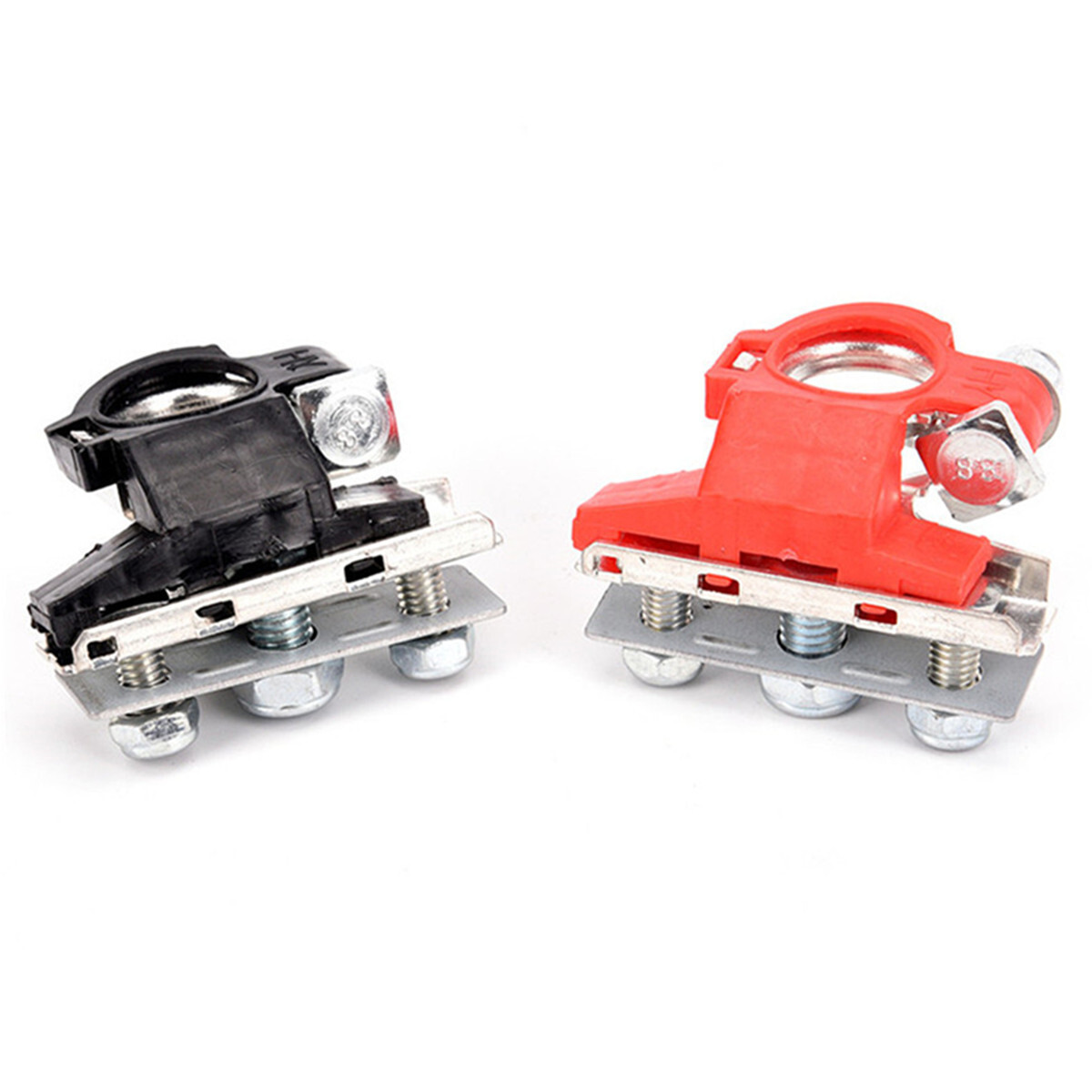 2PCS Car Battery Terminal Quick Connector Cable Clamp Clips Pure Copper Tinned