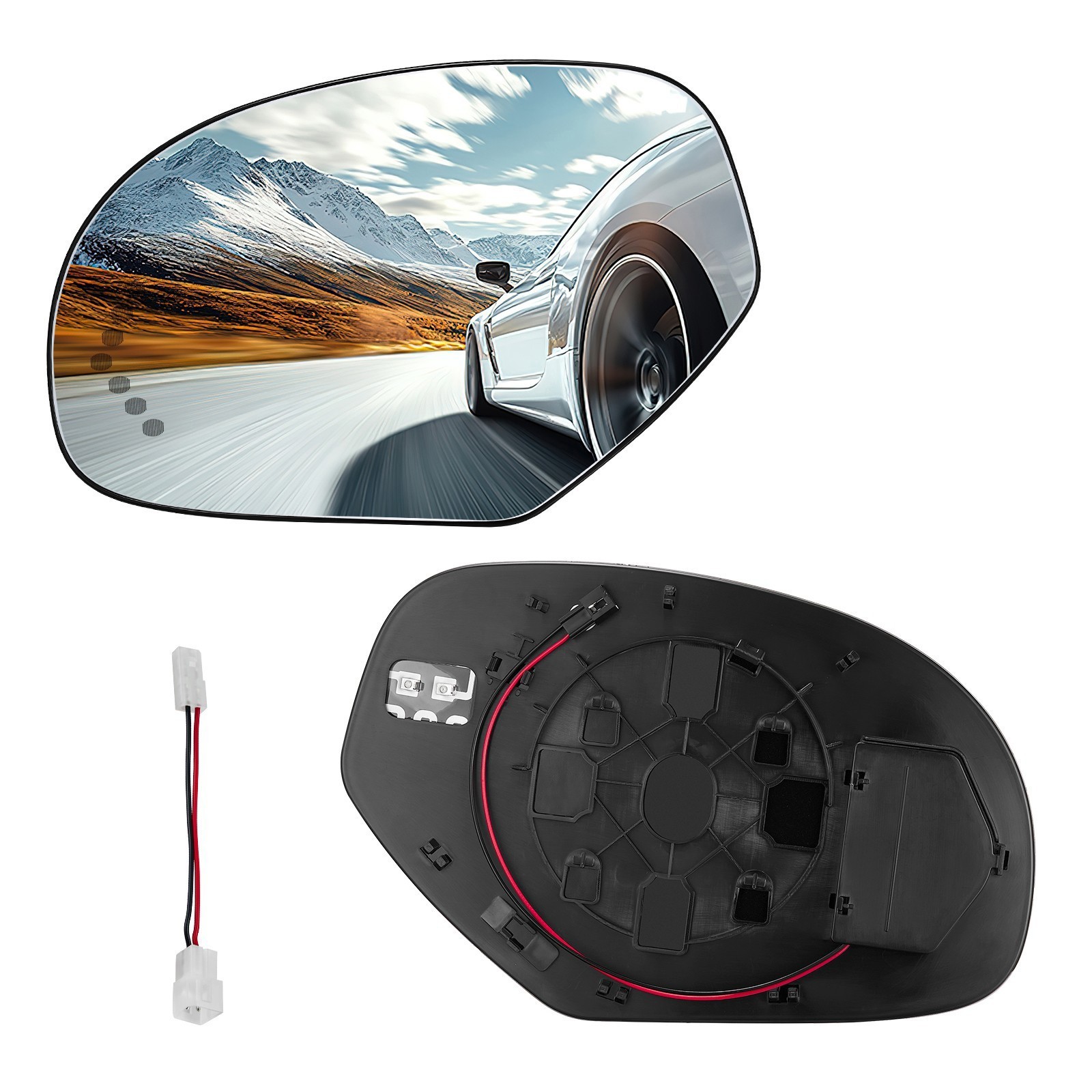 Left/Right Side Mirror Glass for 07-14 Chevrolet Silverado 2500HD 3500HD