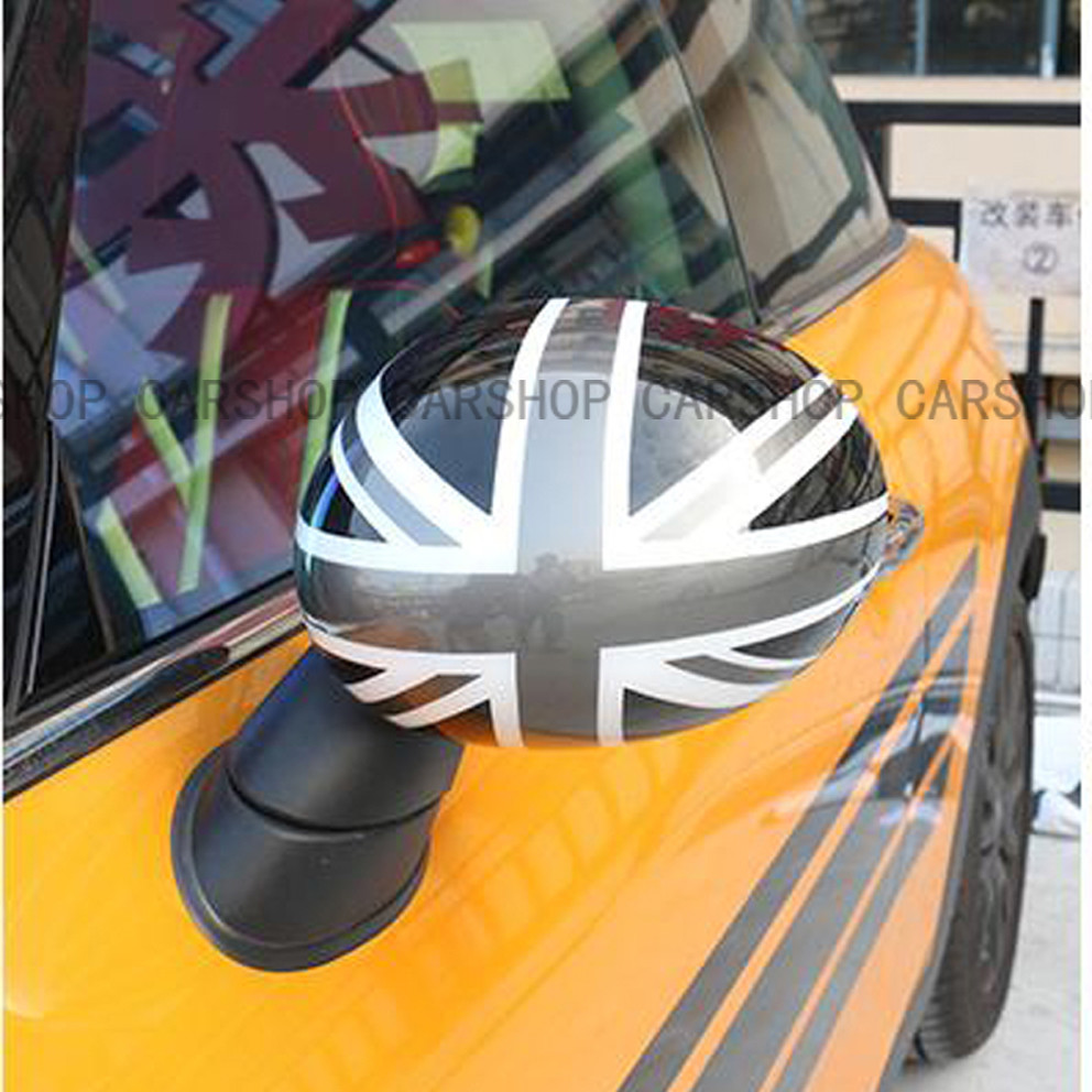 For MINI Cooper R55 R56 R57 R60 R61 Black Jack Side Mirror Cover Cap Manual Fold