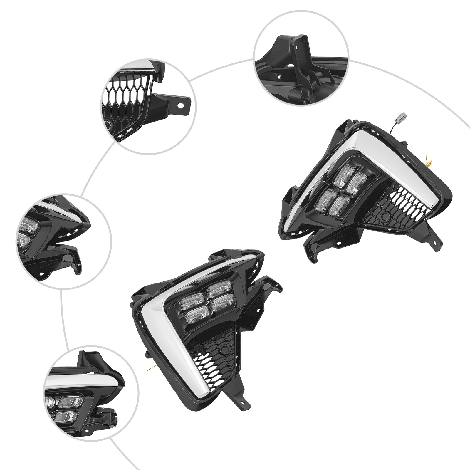 Daytime Running Fog Light, Left+Right Daytime Running Lights, Daytime Running