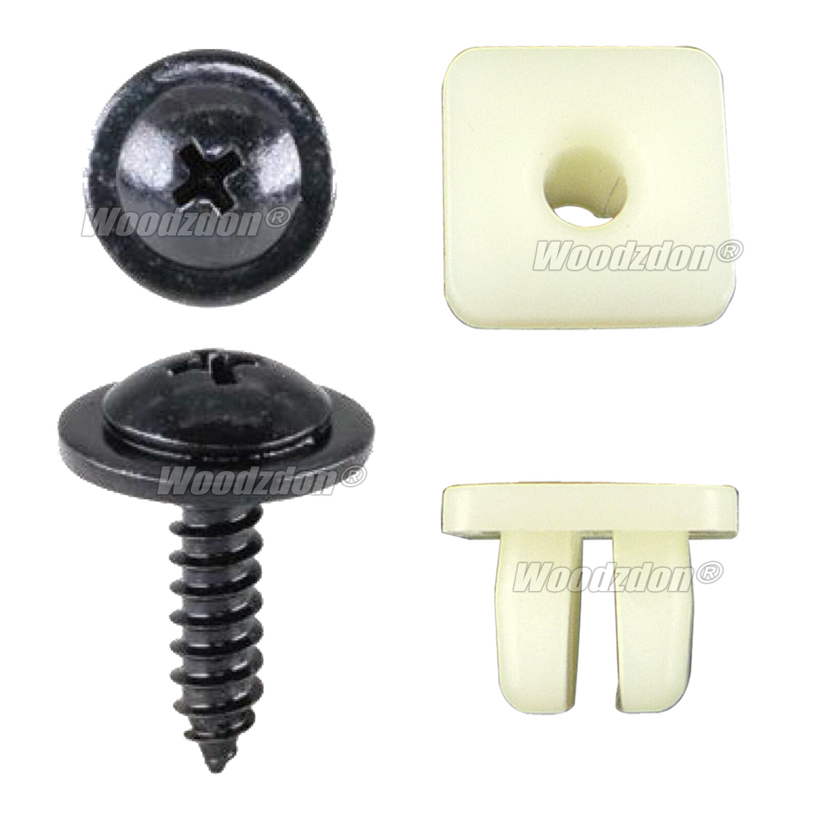 4 Set M4.8×19 General Purpose Tapping Screw Grommet Nut Fit 8.5mm Hole for Honda