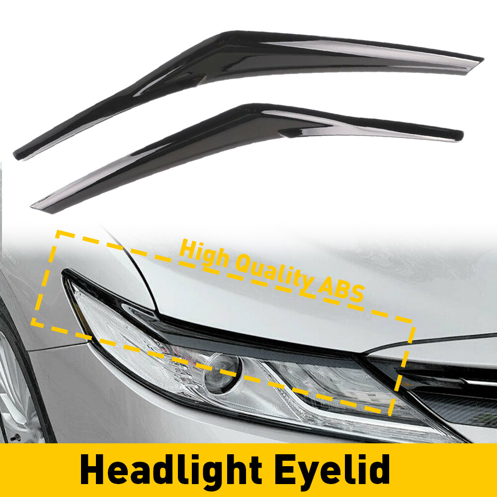Pair Headlight Eyelid Trim Cover Eyebrows For Toyota Camry SE XSE XLE 2018-2022