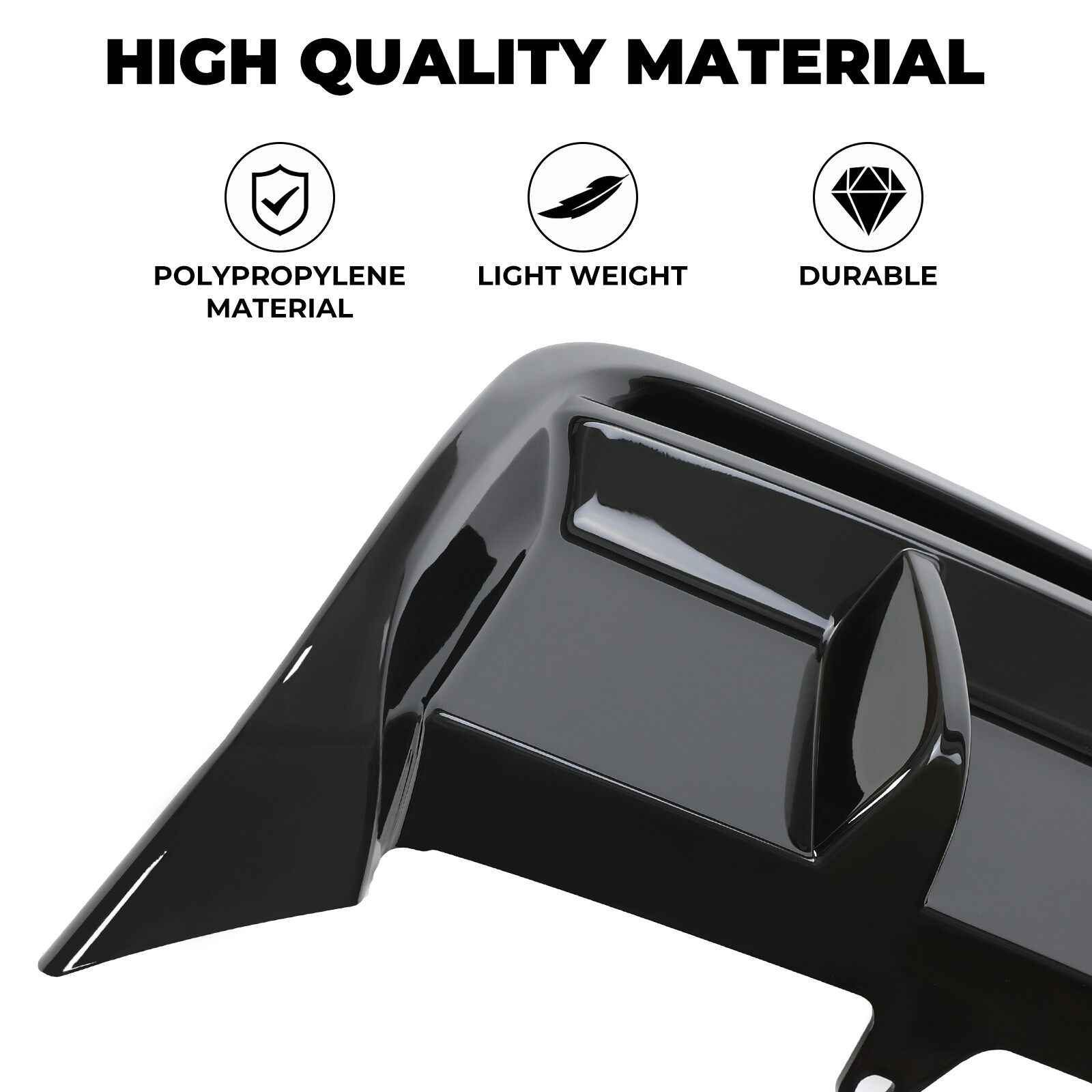 For Toyota Camry SE XSE 2018-2023 Shark Fin Rear Bumper Diffuser Glossy Black
