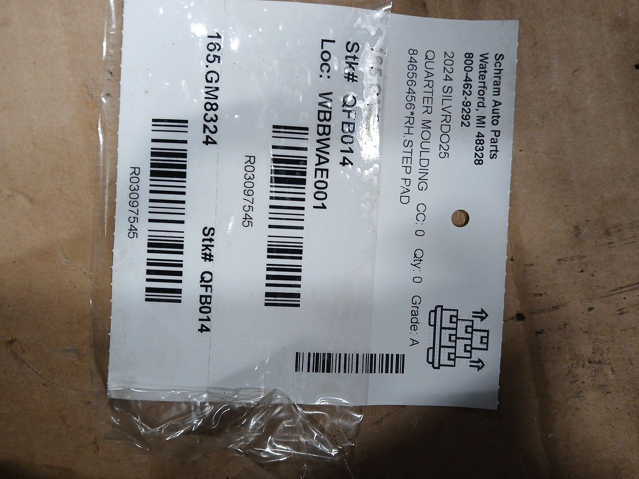 2024 Chevrolet Silverado 2500 Quarter Moulding 3097545