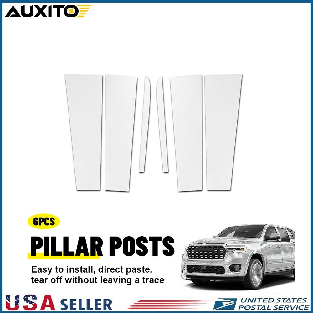 For 2019-2025 Chevrolet Silverado 1500 High Country 6PCS Chrome Pillar Post Trim