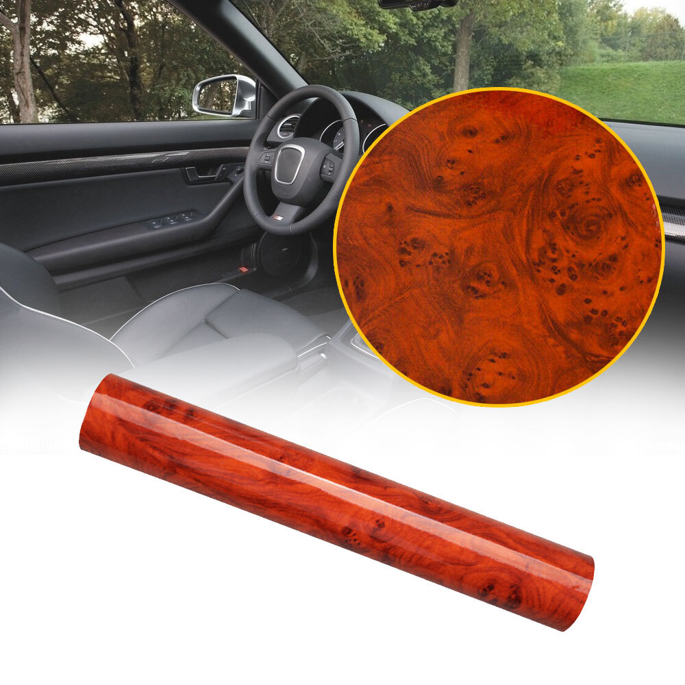 12 X 39” Car Sticker Glossy Walnut Wood-Grain Vinyl Wrap Wrap Film Accessories