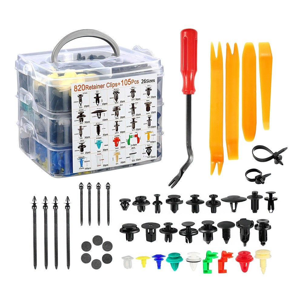 Labwork 925Pcs Car Bumper Retainer Clips Rivets Fasteners Tailgate Handle Rod