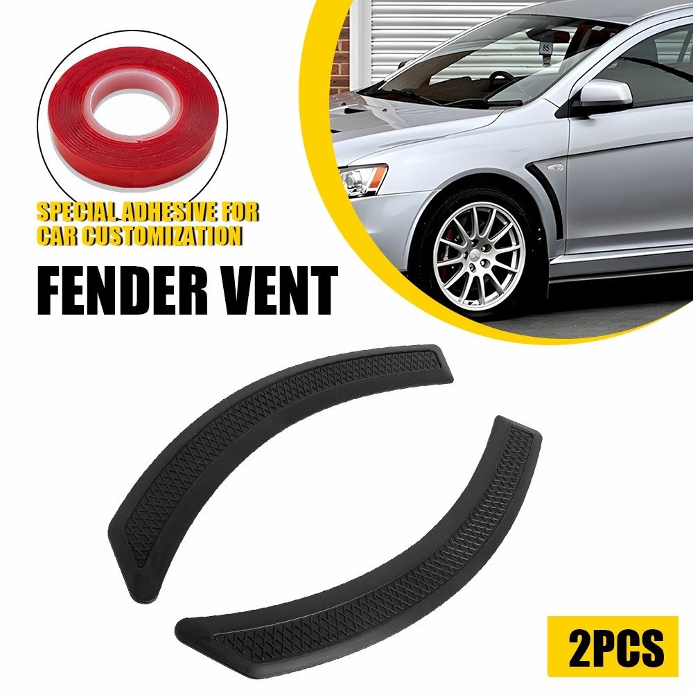 2X Black Front Fender Side Vent Cover For Mitsubishi Lancers 2002 03-2016 Evo EV