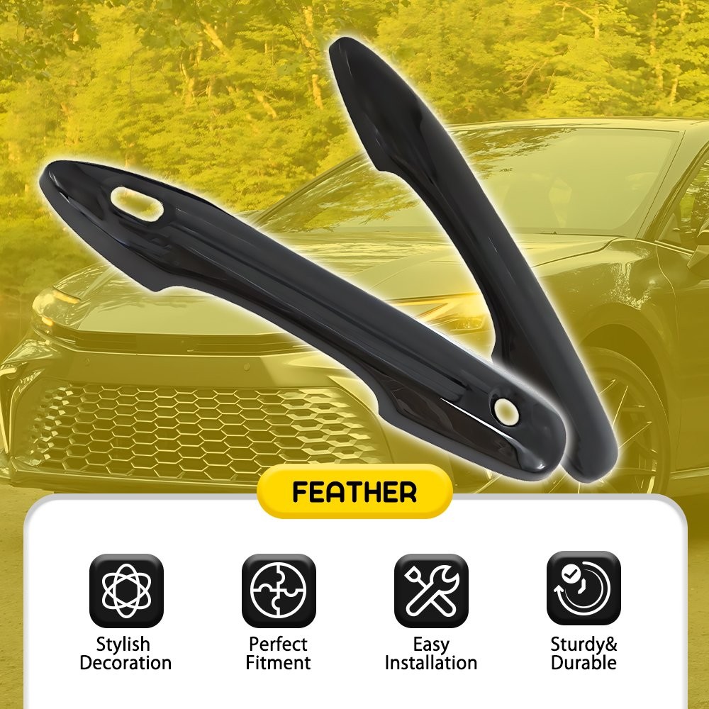 Fit 2018-2025 Toyota Camry Gloss Black Door Handle Cover Cap Overlay Trim 4-20X