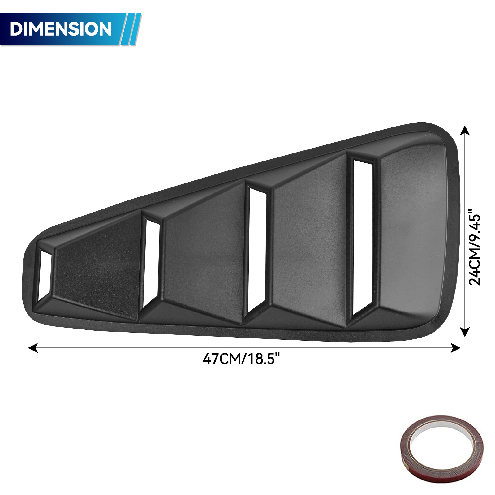 2Pcs 1/4 Quarter Side Window Louvers Scoop Vent Cover For Ford Mustang 2005-2014
