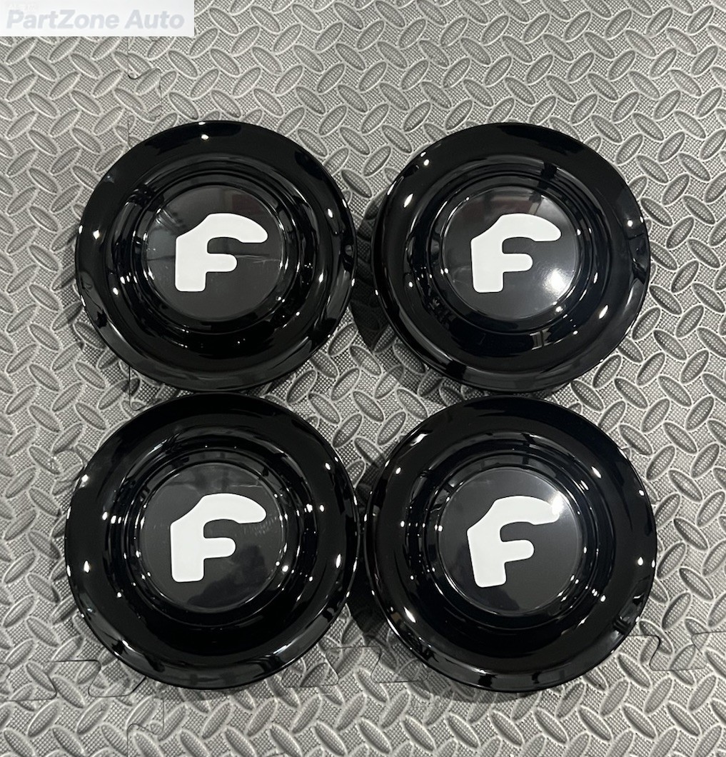 4 pcs Set BLACK Forgiato Floating Center Caps XL Hubcap Rim 7.2”-