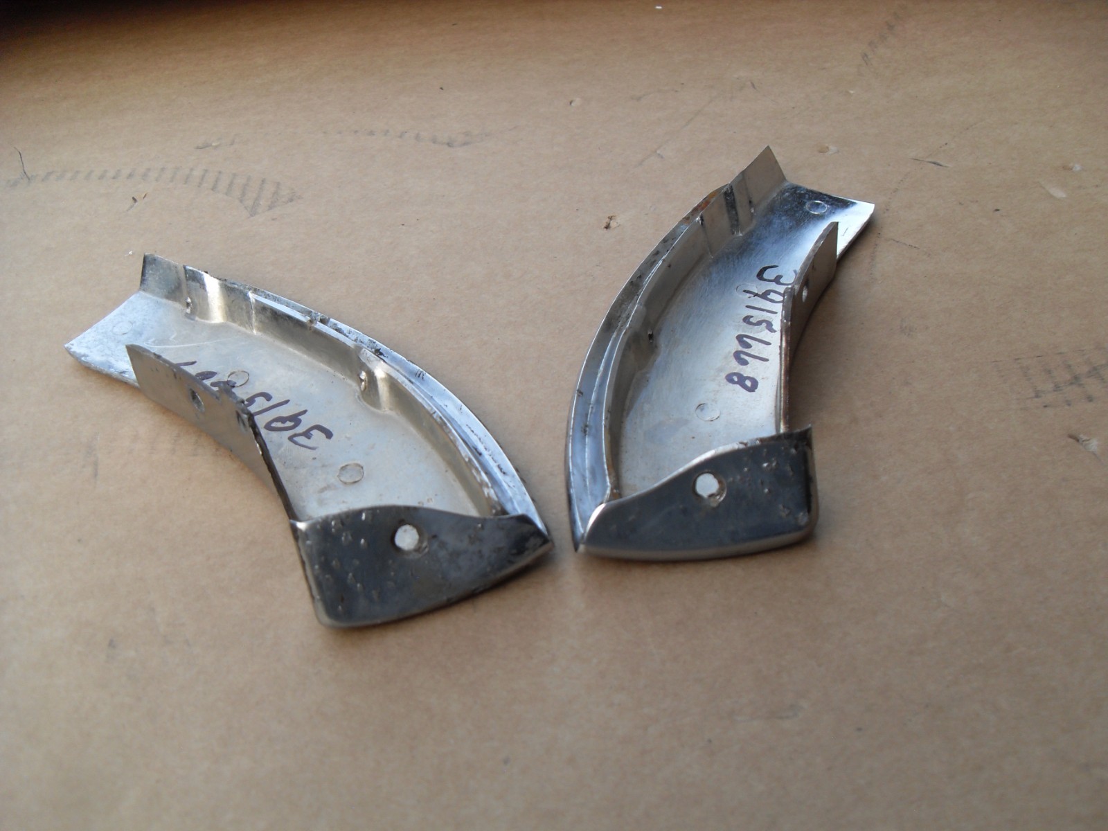 1968 corvette convertible RH LH Windshield Header Corner Chrome molding. 68 only