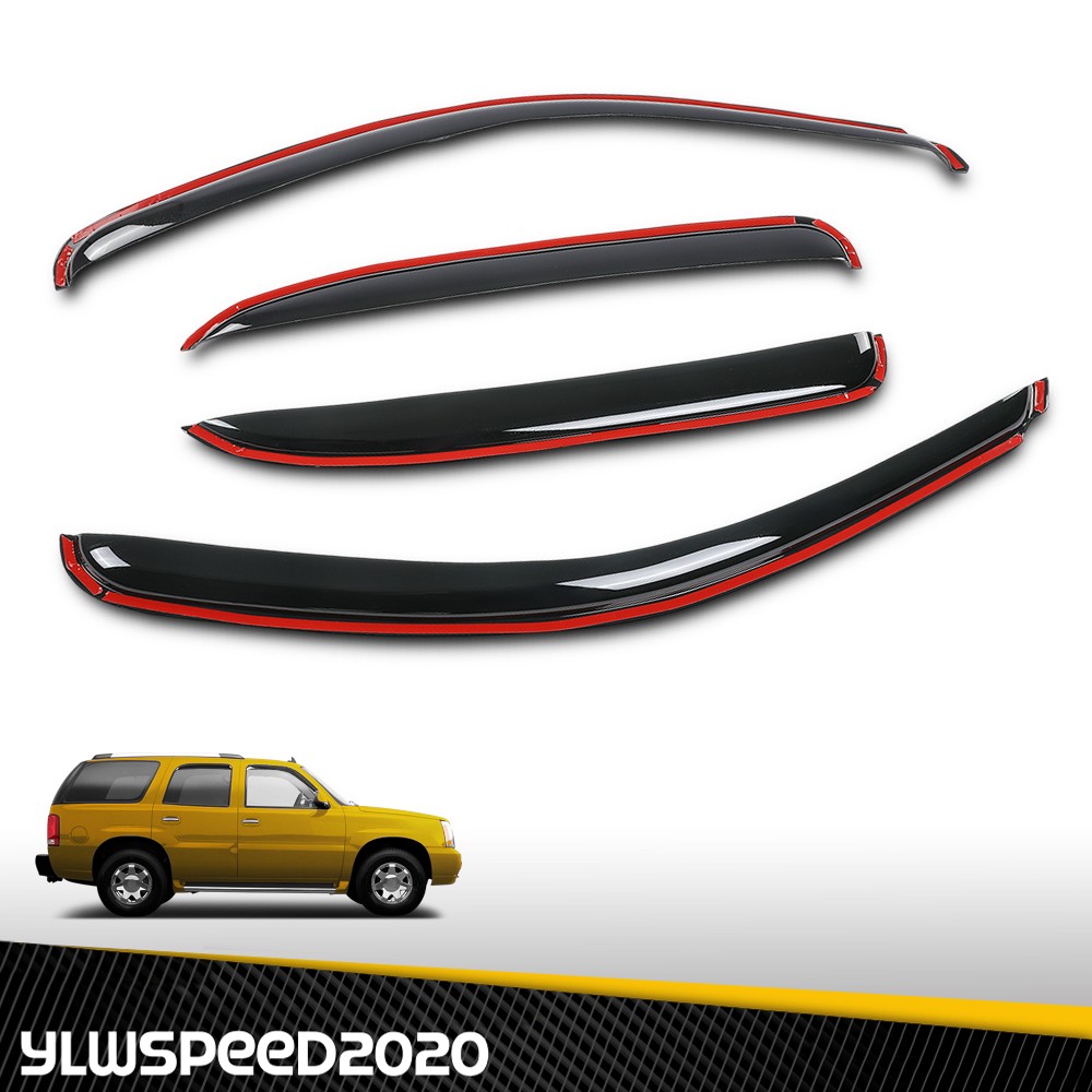 Fit For 2000-2006 Tahoe Yukon Escalade In-Channel Smoke Window Vent visors