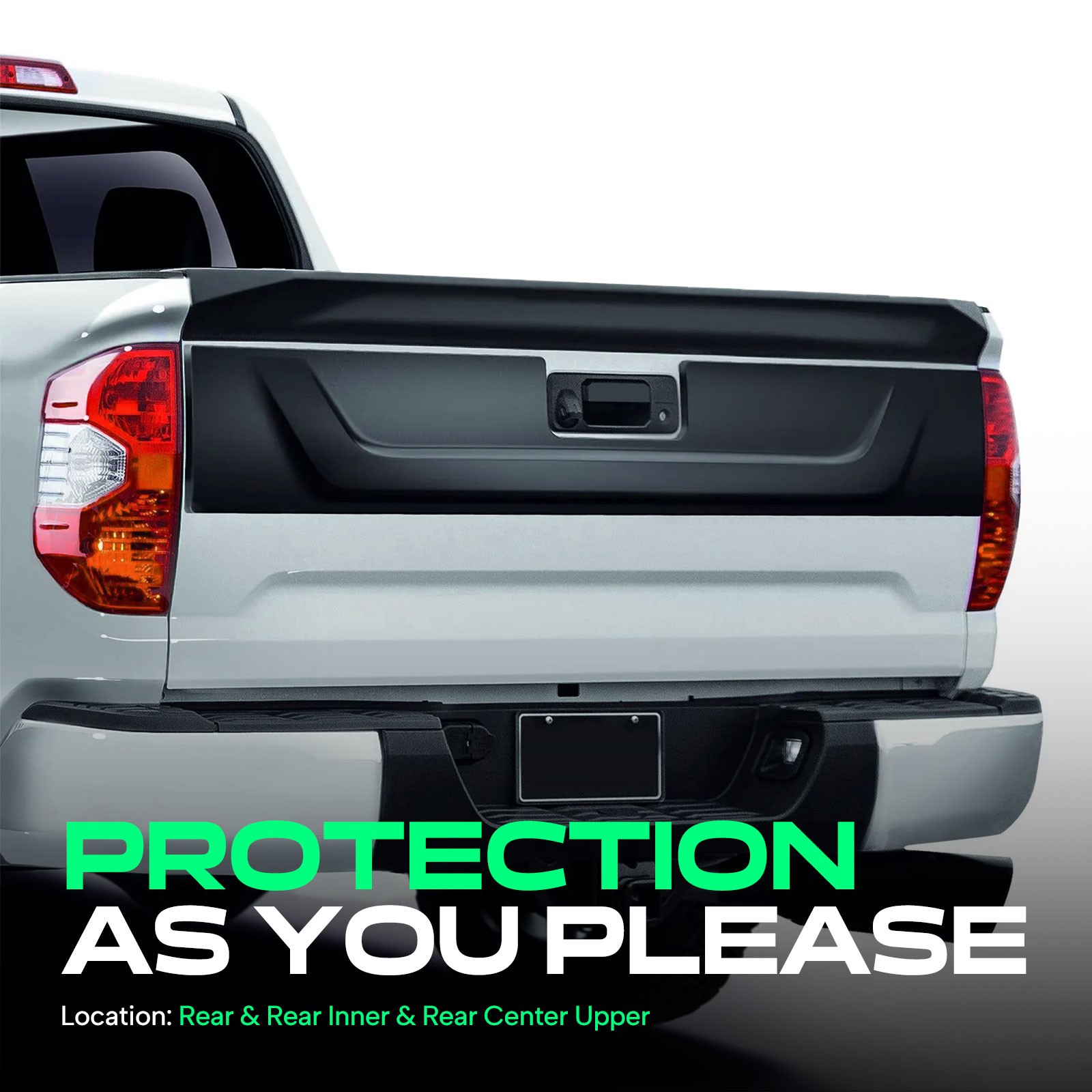 3x Tailgate Cap Molding Kit for Ford F-250 F-350 F-450 Super Duty 2017-2022 Rear