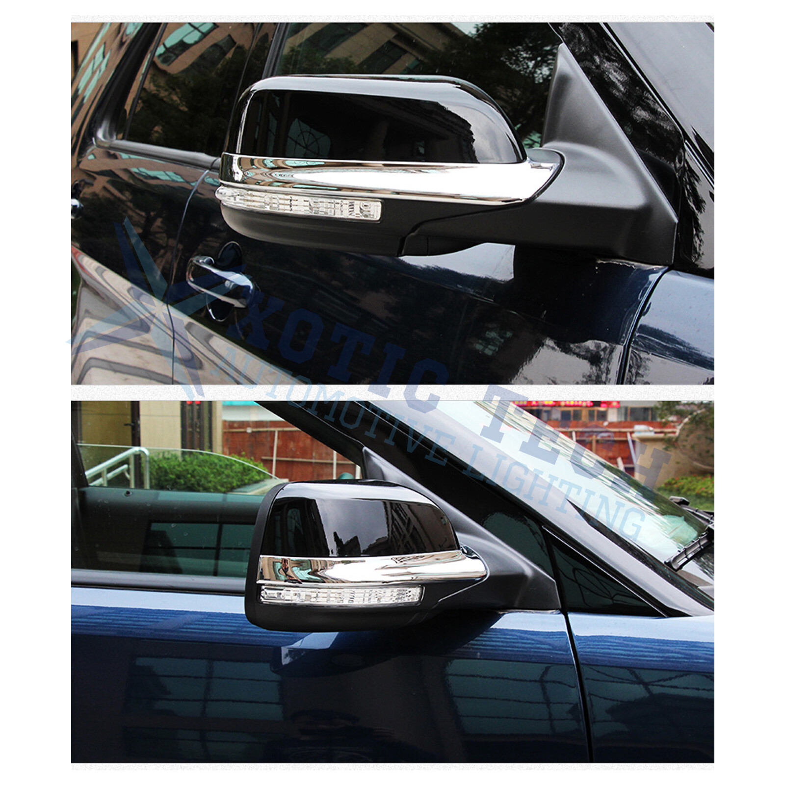 2pc Chrome Silver Exterior Side Mirror Rear View Cap ABS Trim For Ford Explorer