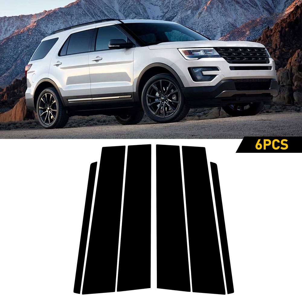 6X Car Pillar Post Trim Decorative Cover For 2011-2019 Ford Explorer Accessories