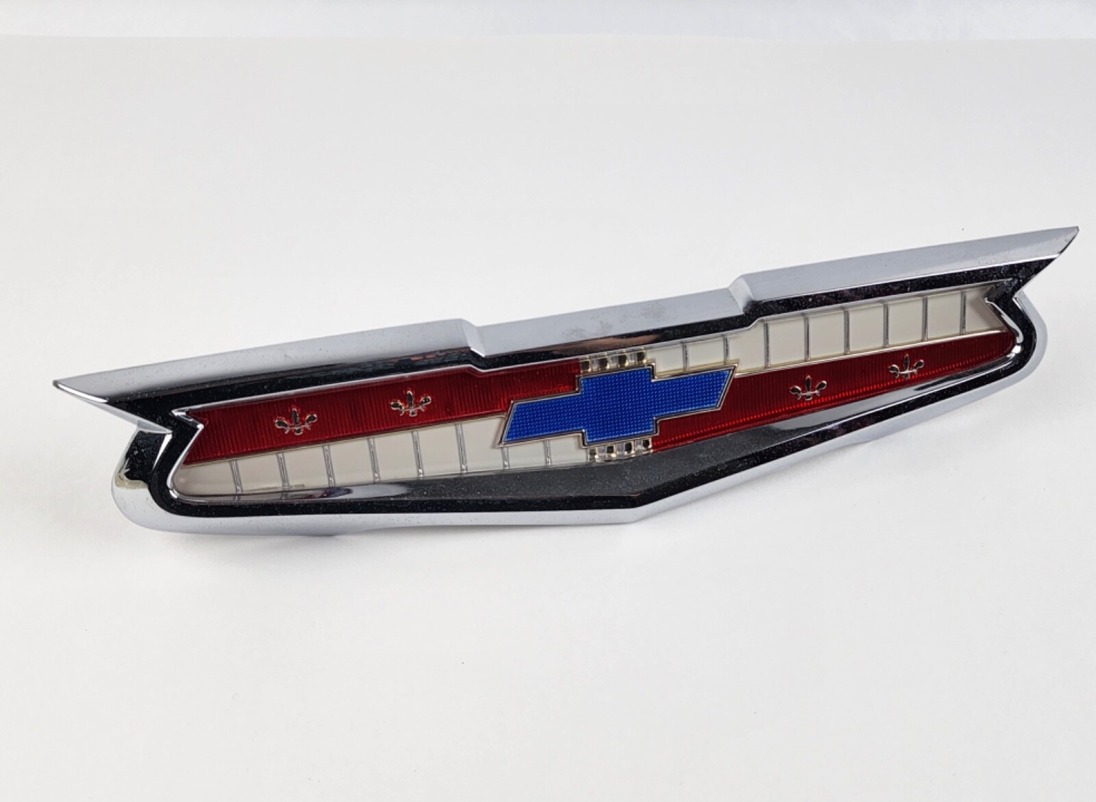 55 56 57 Chevy Trunk Emblem Badge GM Pair 3709914 NOS New Unused Made Canada