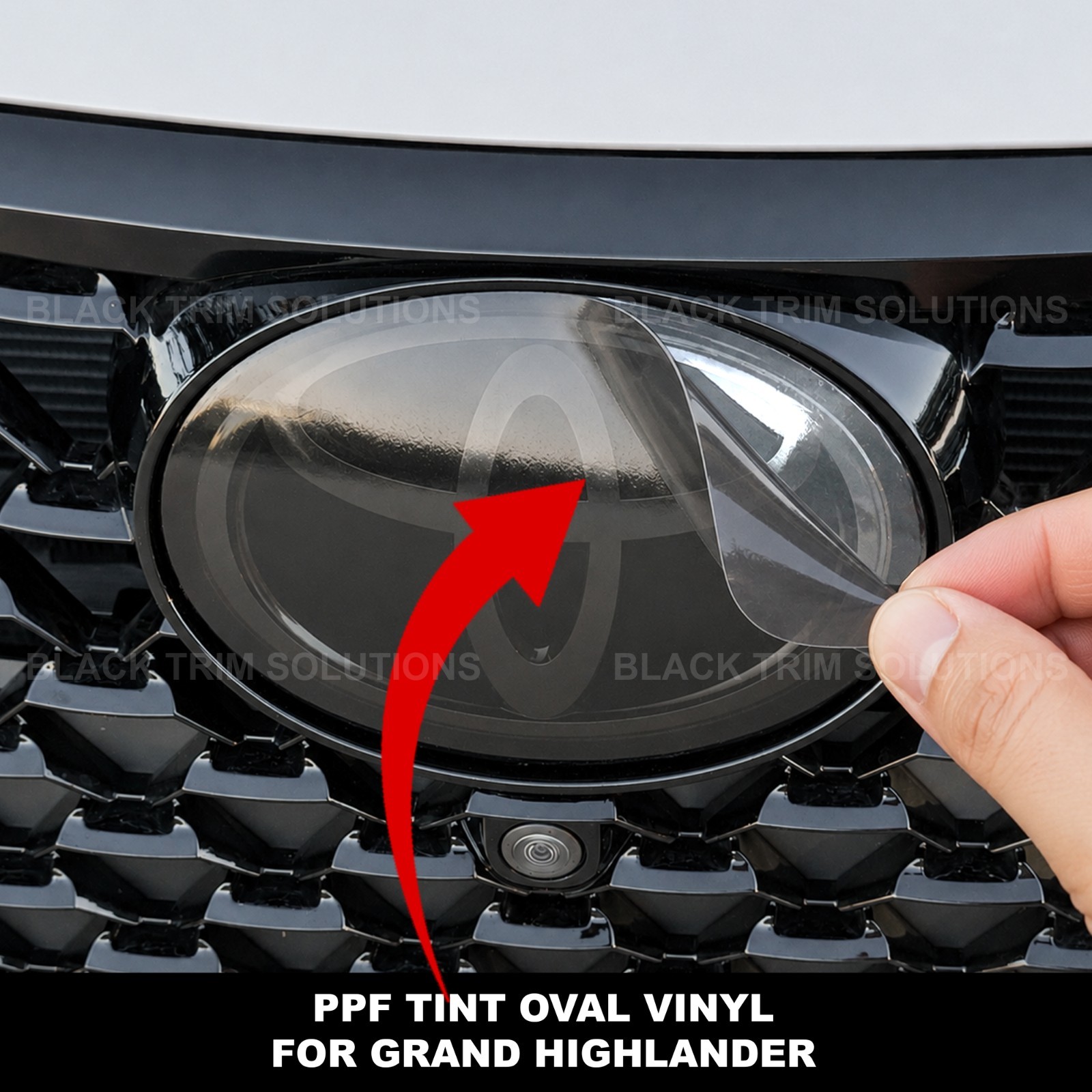 For 2024-2026 Toyota Grand Highlander Front Emblem Vinyl Smoke Tint Overlay