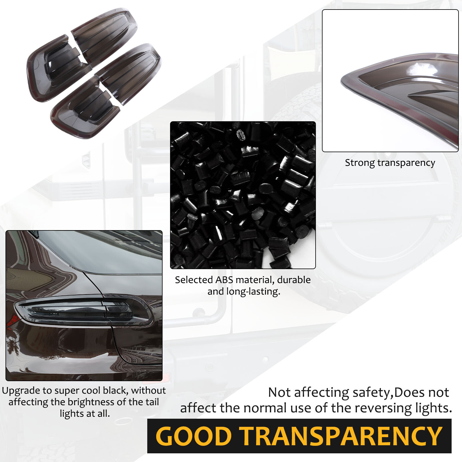 Smoked Black Rear Tail Light Guard Cover Trim For Porsche Macan 95B 2015-2018