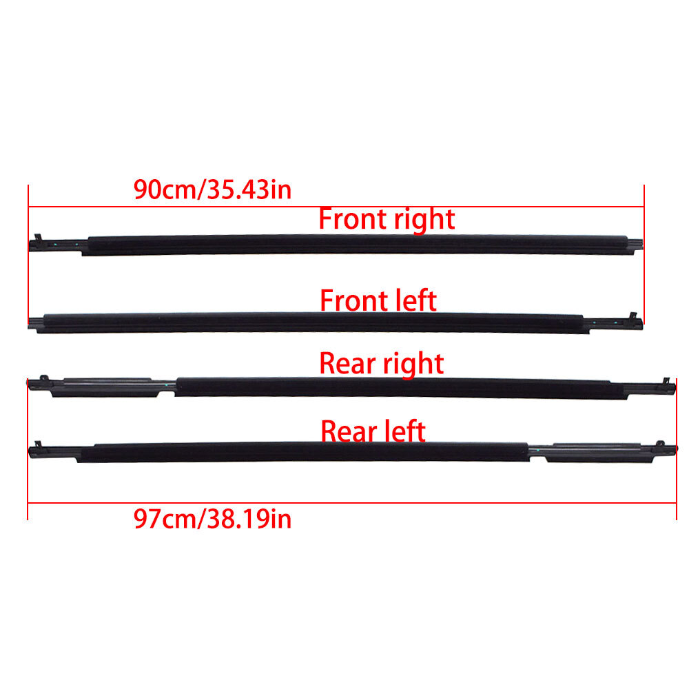 For 2009-2012 Toyota RAV4 4Pcs New Weatherstrip Window Moulding Trim Seal Belt