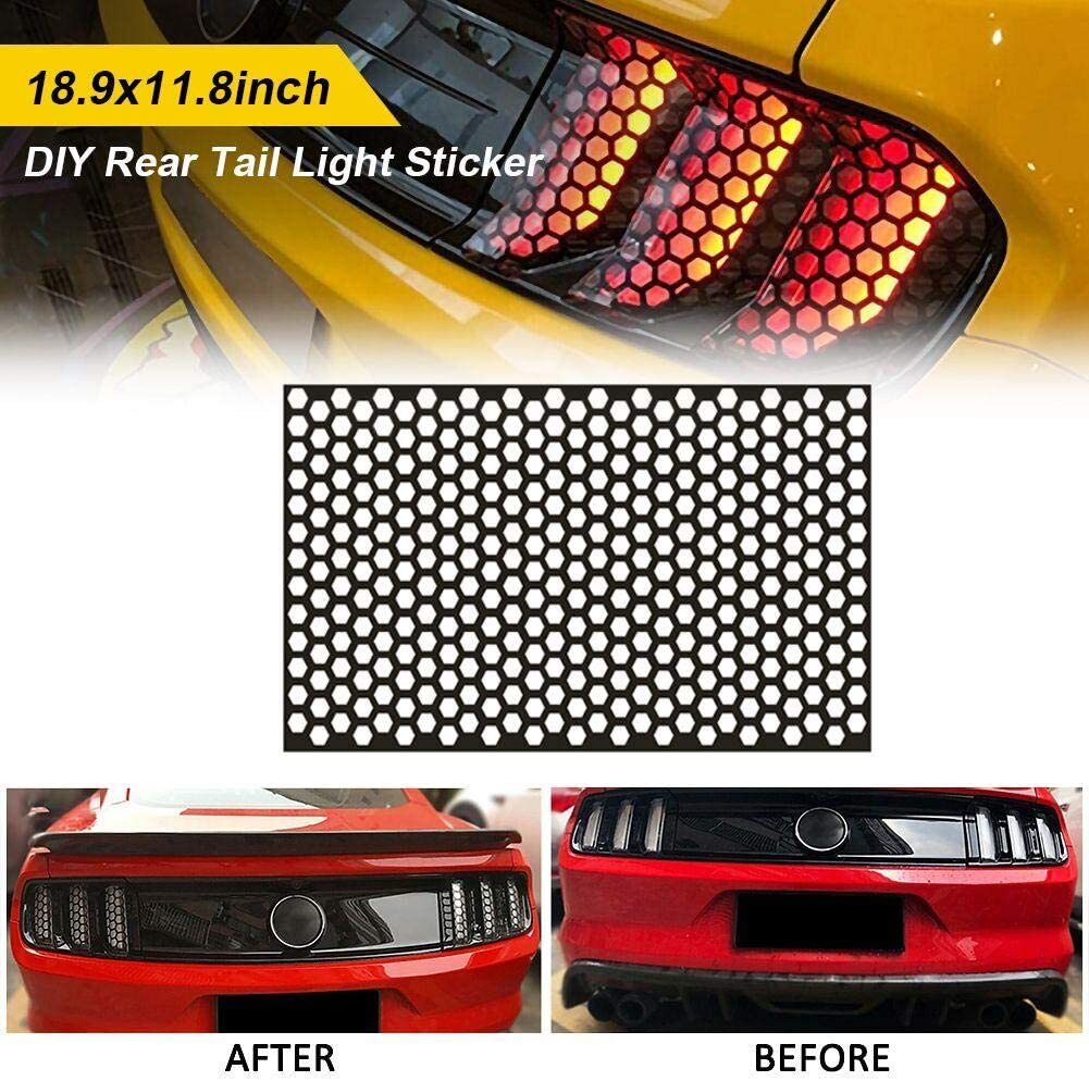 Headlight Tail Light Lamp Decor Trim Honeycomb Self-Adhesive Sticker Decals Wrap