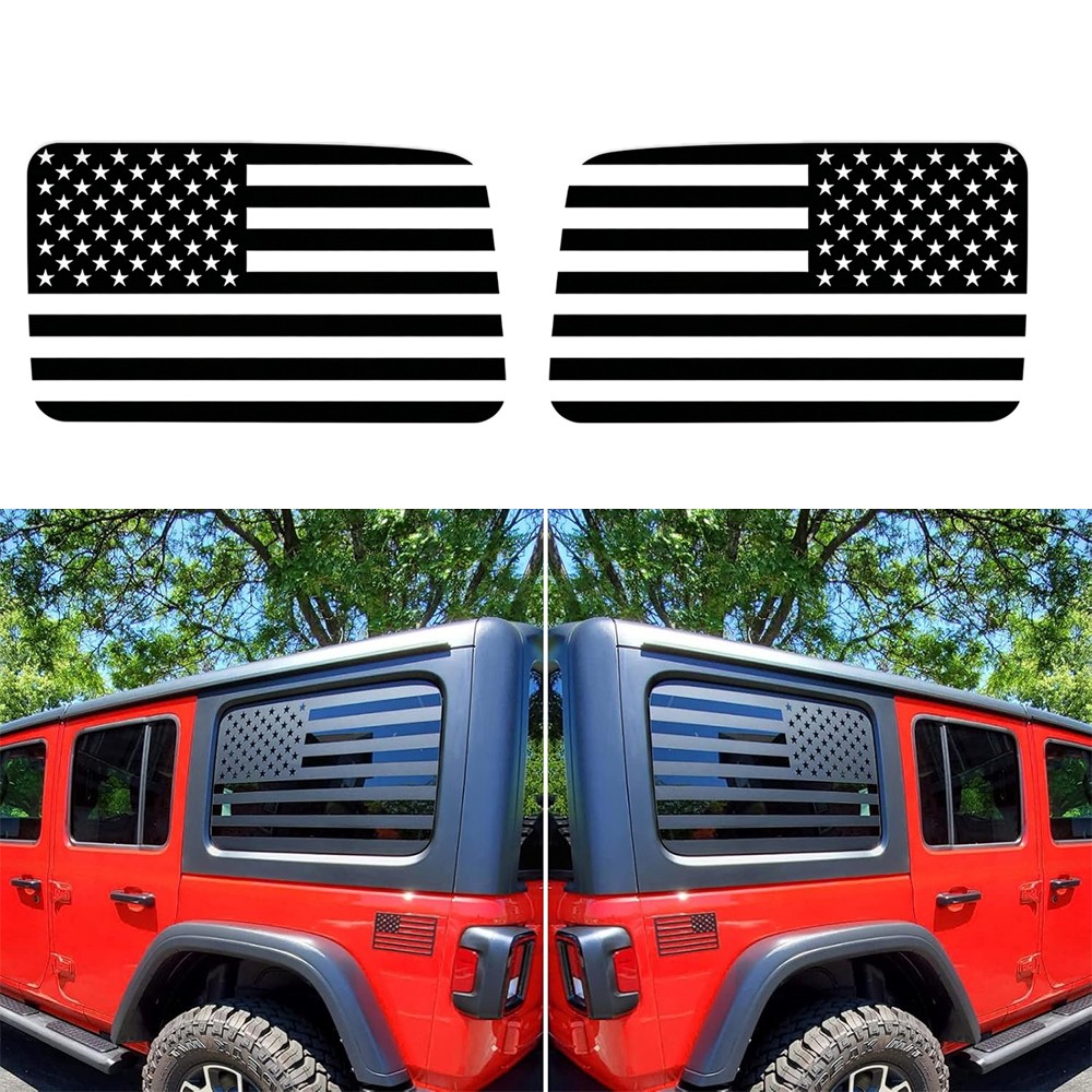Rear Window American Flag Vinyl Decal Precut For Jeep Wrangler JL JLU 2018-2026