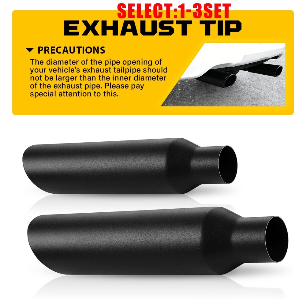 2.5 Inch Exhaust Tip,2 1/2″ Inlet 4″ Outlet 18″ Overall Length Exhaust Tip 2-6X