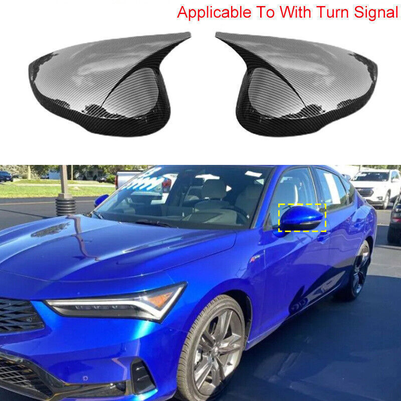 For Acura Integra Carbon Fiber Horn Side Rear View Mirror Cover Trim 2023-2025