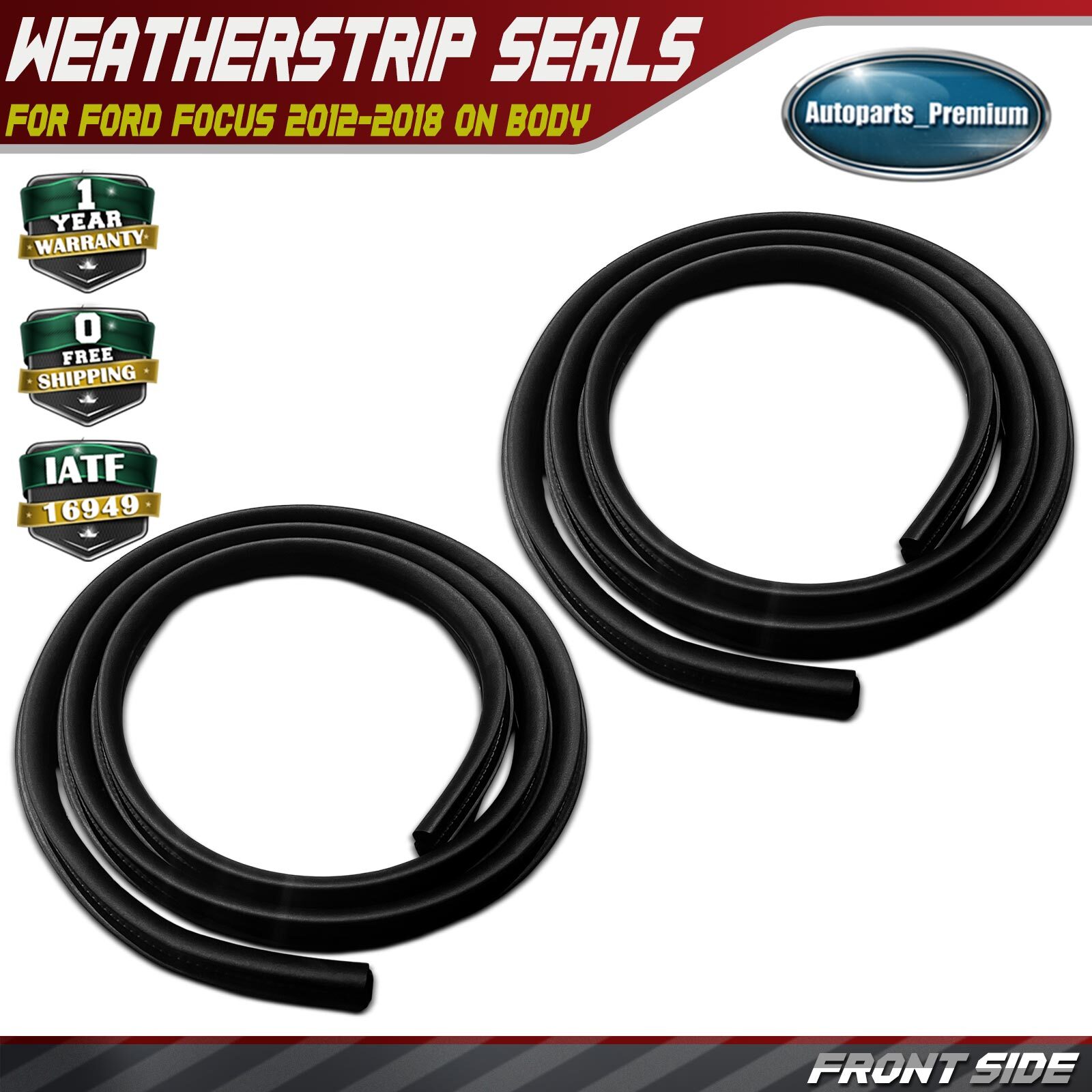 2Pcs Front Side Door Opening Weatherstrip Seals for Ford Focus 2012 2013-2018