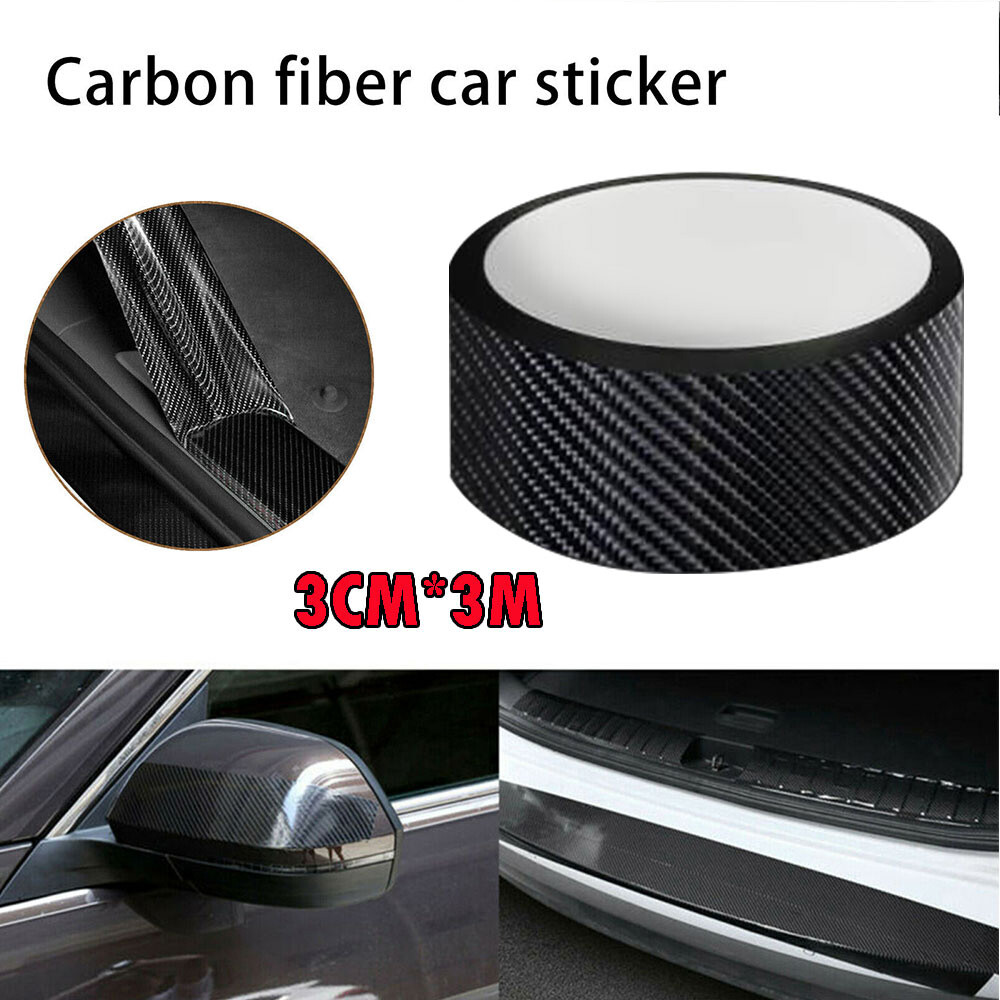 3M Fiber Car Adhesive Carbon Tape Sill Protector Door Strip Anti Scuff Scratch
