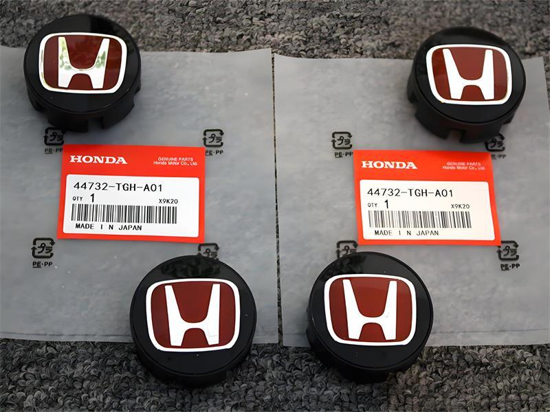 58mm Set of 4 JDM Red H Wheel Center Caps Hubs Cover Cap For HONDA CIVIC FIT
