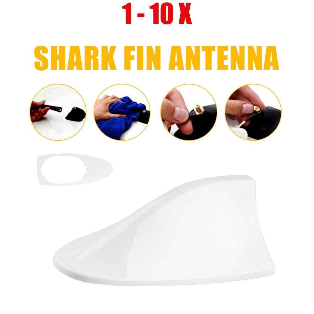 1-10PCS Roof Decor Signal Amplifier Radio Aerial Shark Fin Antenna White Cover