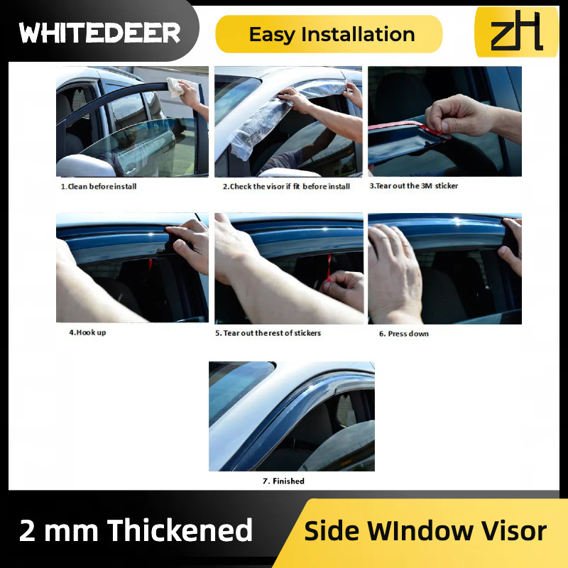 Fits for TIGUAN 2017-20 Acrylic Side Window Visor Sun Rain Deflector Guard