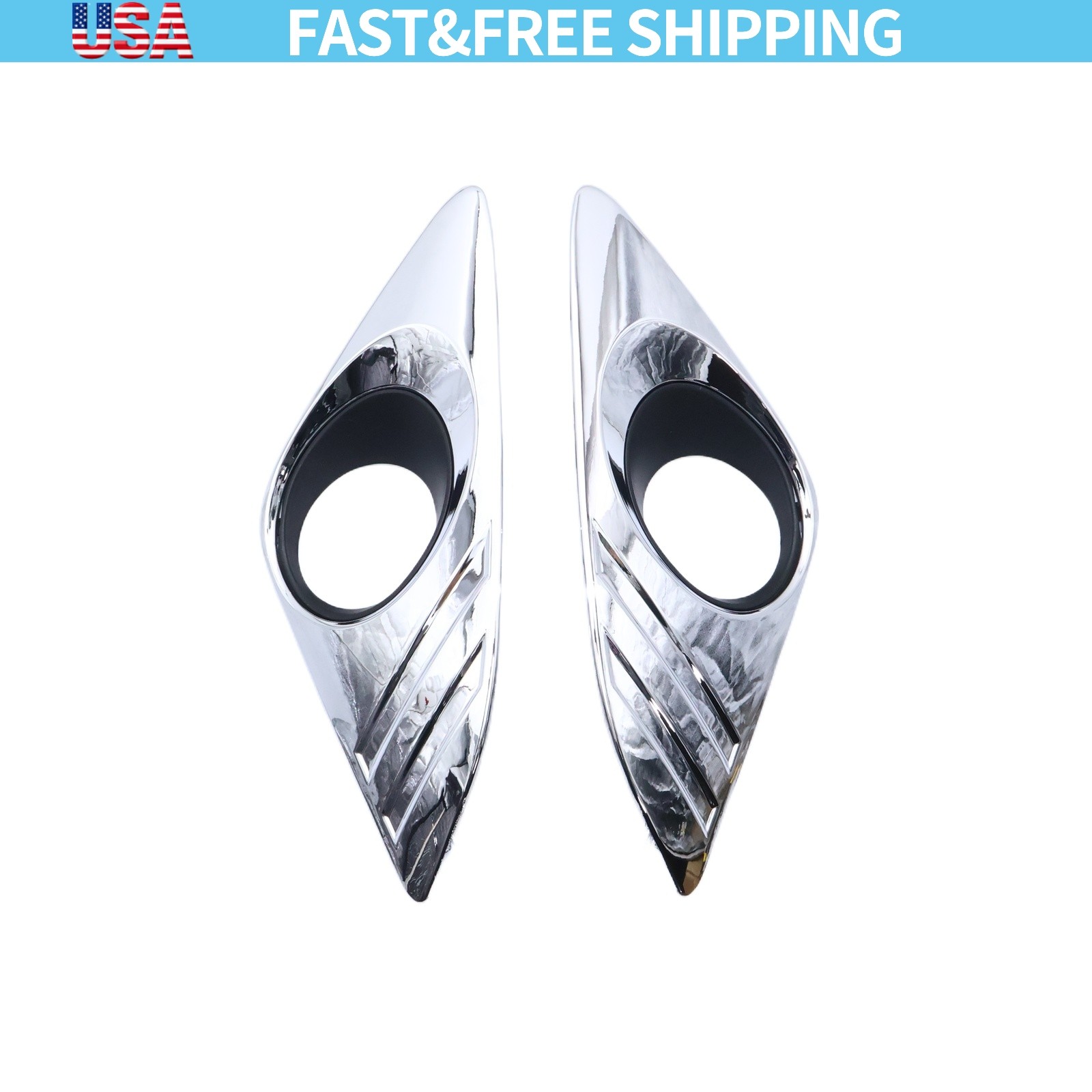 Fog Light Trim Set For 2012-2014 Toyota Camry Left Right Chrome 2Pc