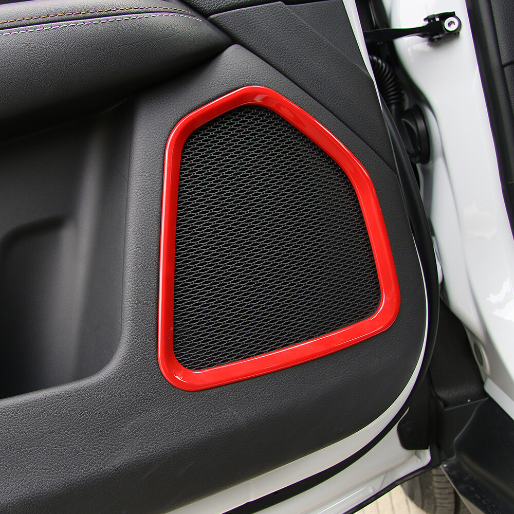4pcs Door Speaker Decor Ring Trim Cover Frame for Jeep Compass 2017-2022 Red