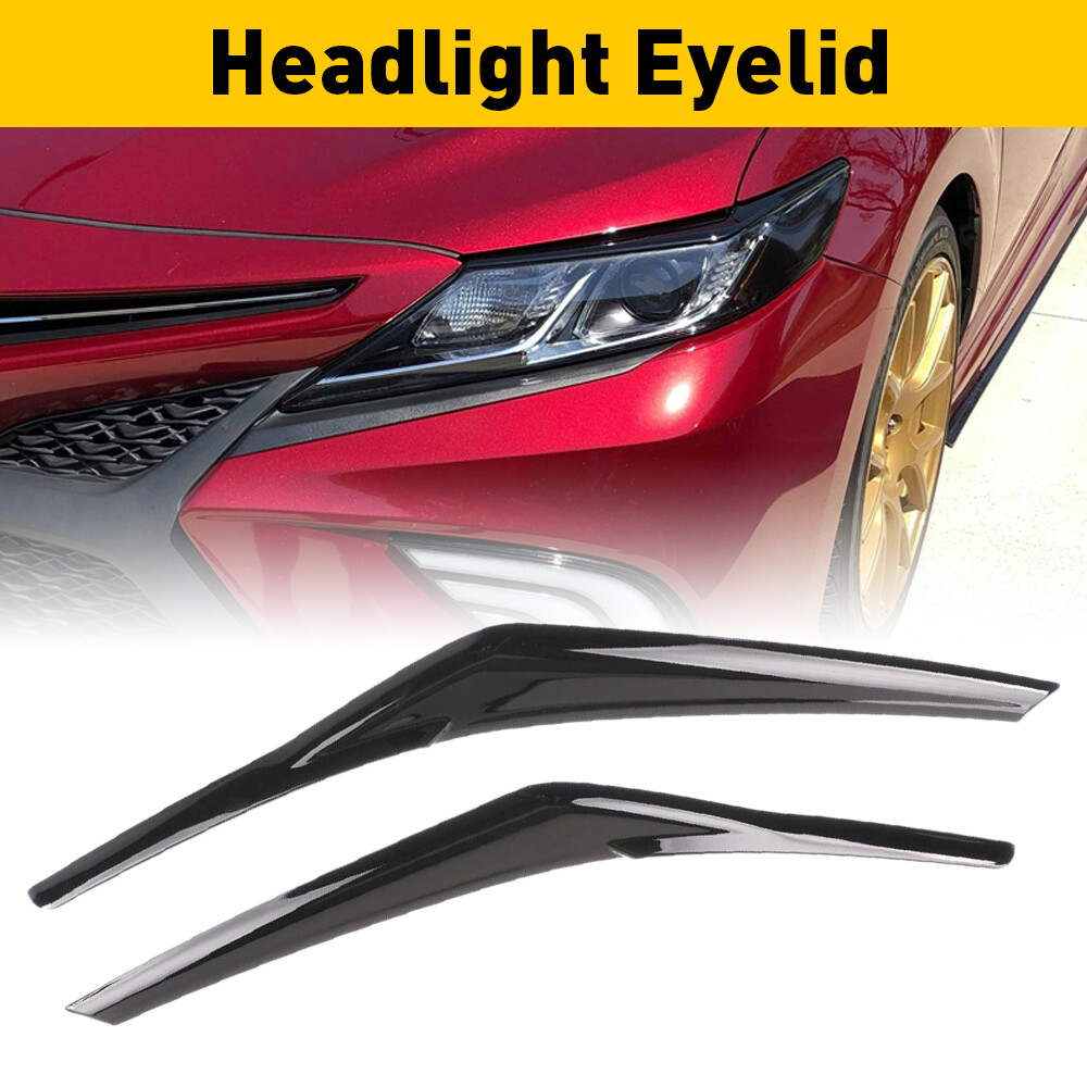 Pair Headlight Eyelid Trim Cover Eyebrows For Toyota Camry SE XSE XLE 2018-2022