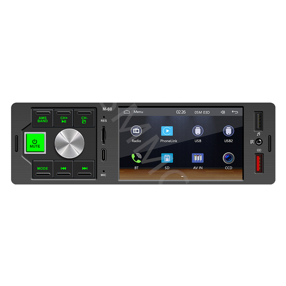 4.1in Car Radio Stereo Bluetooth Single 1Din CarPlay Android Auto TF/AUX/USB/FM