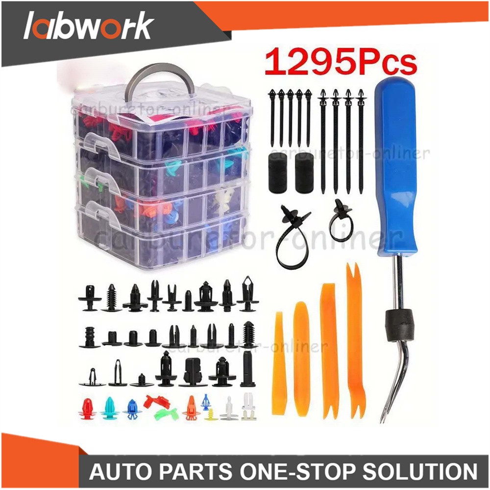 Labwork 1295PCS Car Retainer Auto Fasteners Body Plastic Trim Clips Pin Rivet