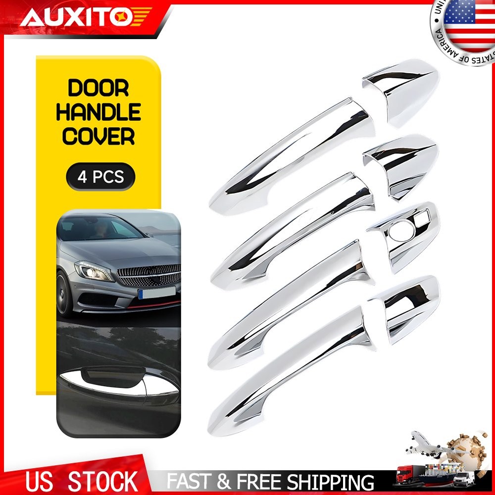 4PCS Gloss Chrome Outer Door Handle Cover Fit For Mercedes-Benz E W212 C W204