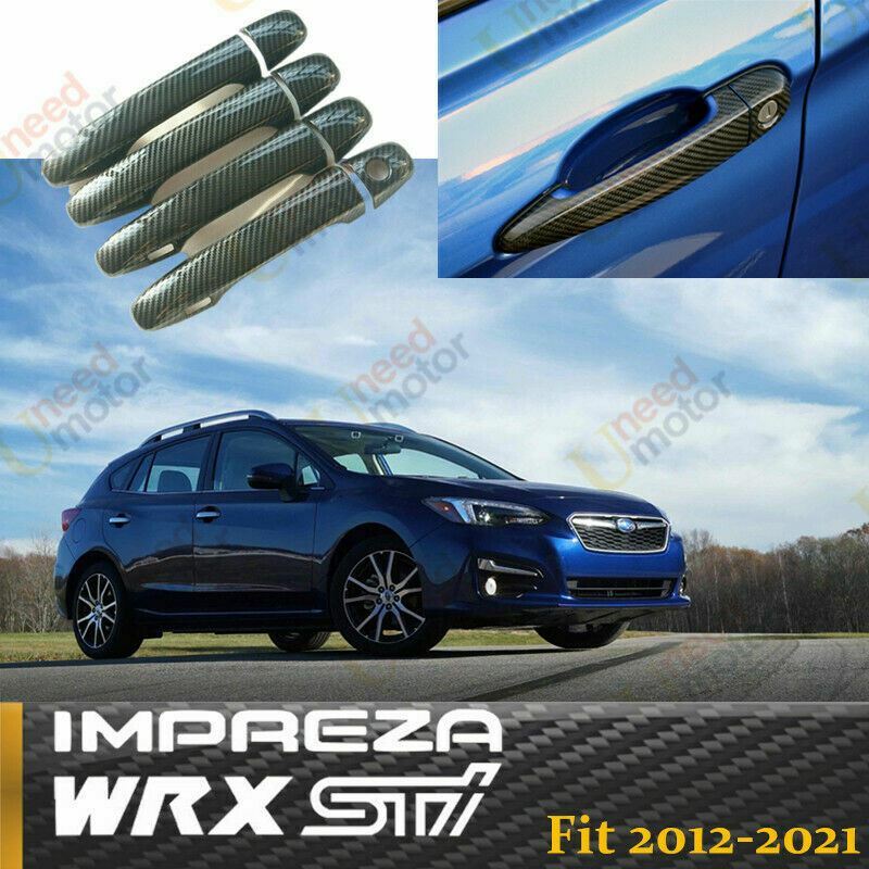 Fits SUBARU Impreza 2012-2018 Carbon Fiber Door Handle Cover Trim w/ Smart Hole