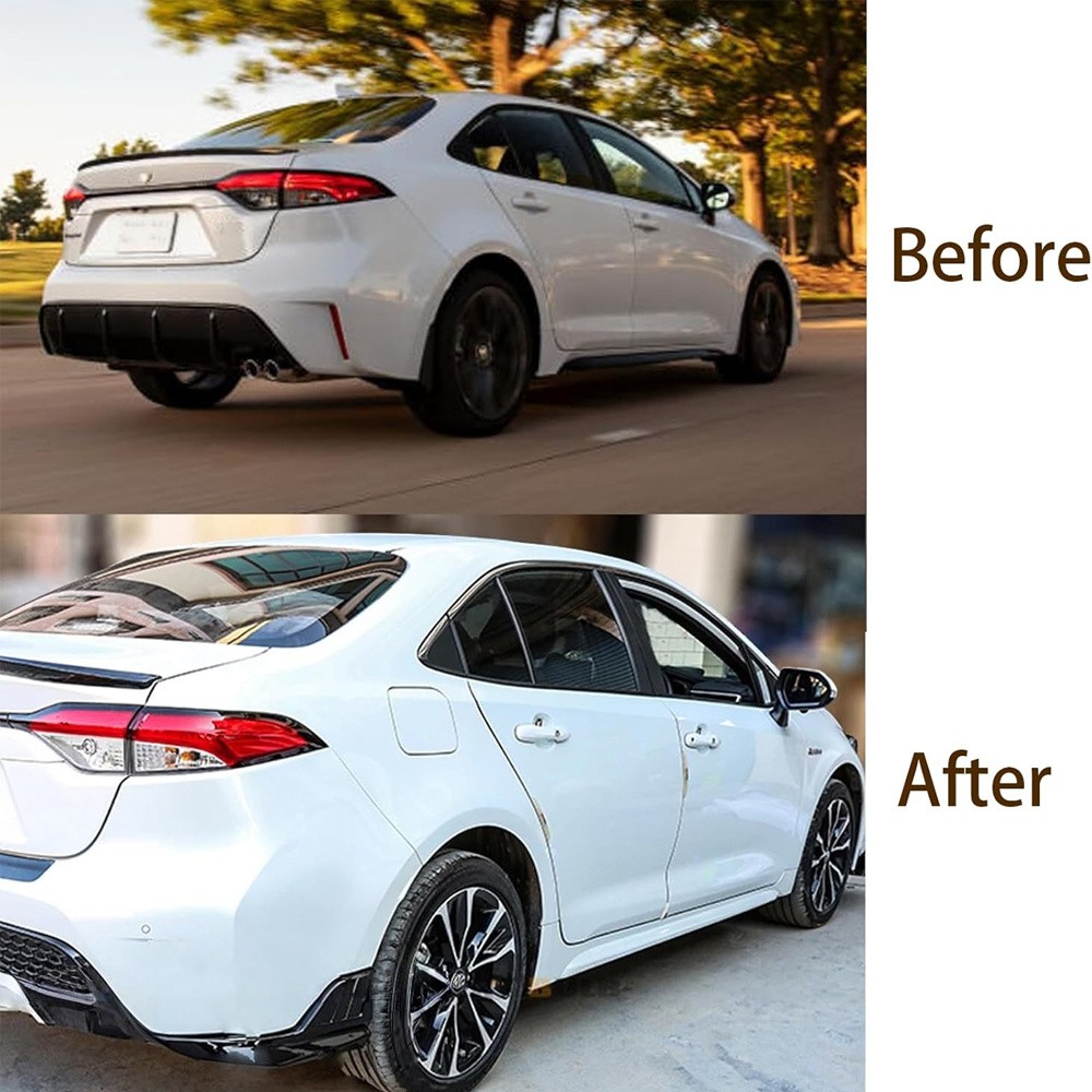 FOR 20-26 TOYOTA COROLLA LE XLE SE XSE GLOSS BLACK REAR BUMPER CORNER APRON SPAT