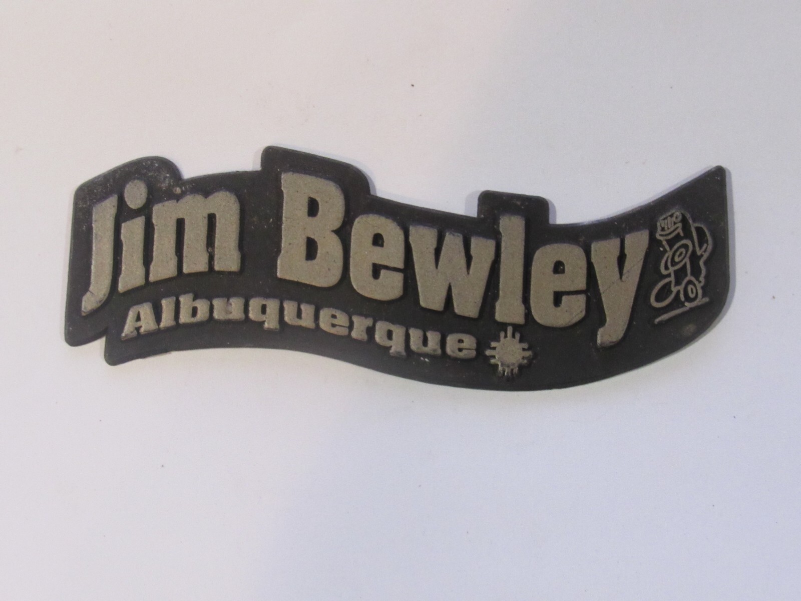 Vintage Jim Bewley Motors Albuquerque New Mexico Plastic Dealer Badge Emblem Tag