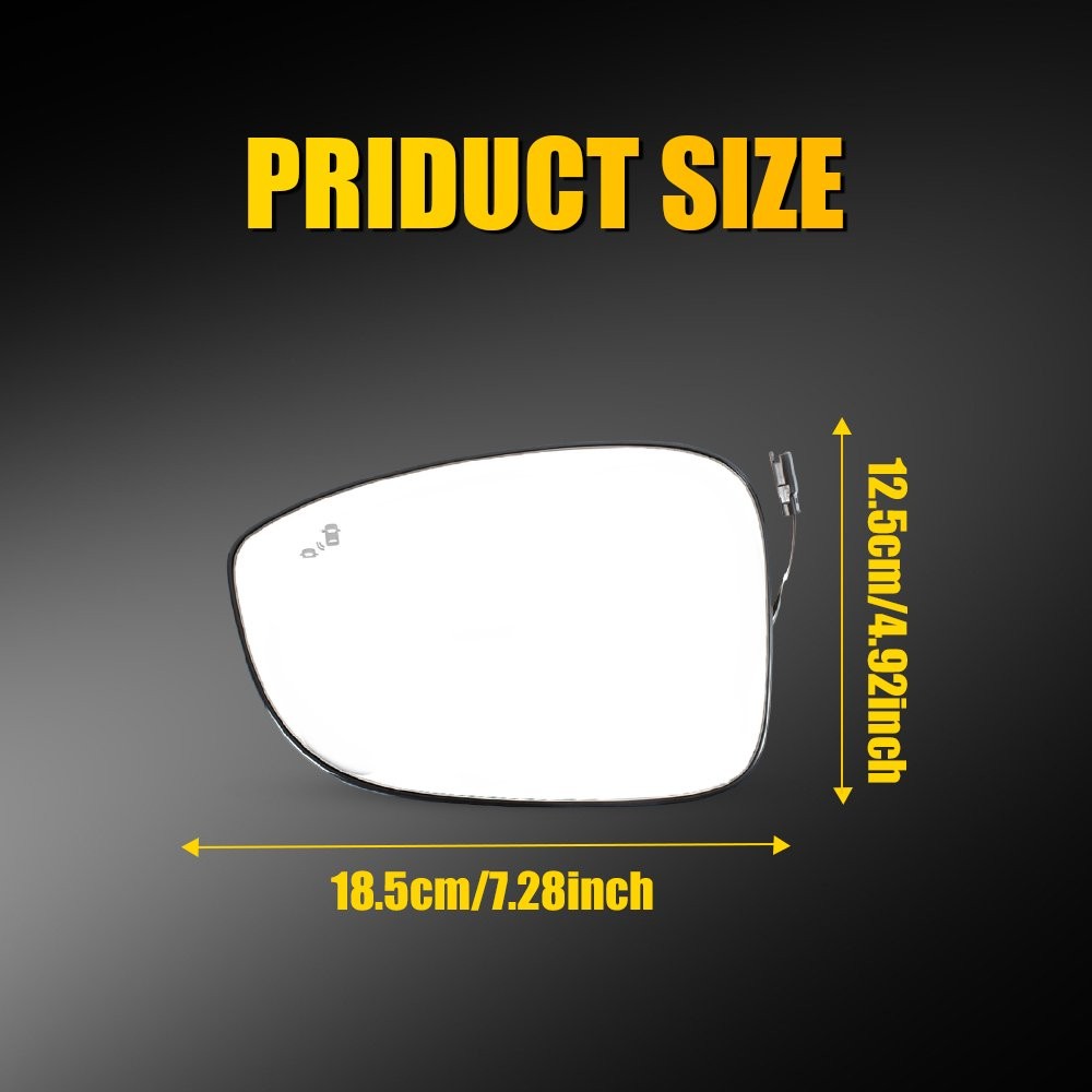 Mirror Glass Driver Left Side Heated Blind Spot For 2018-2022 Honda Accord Clear