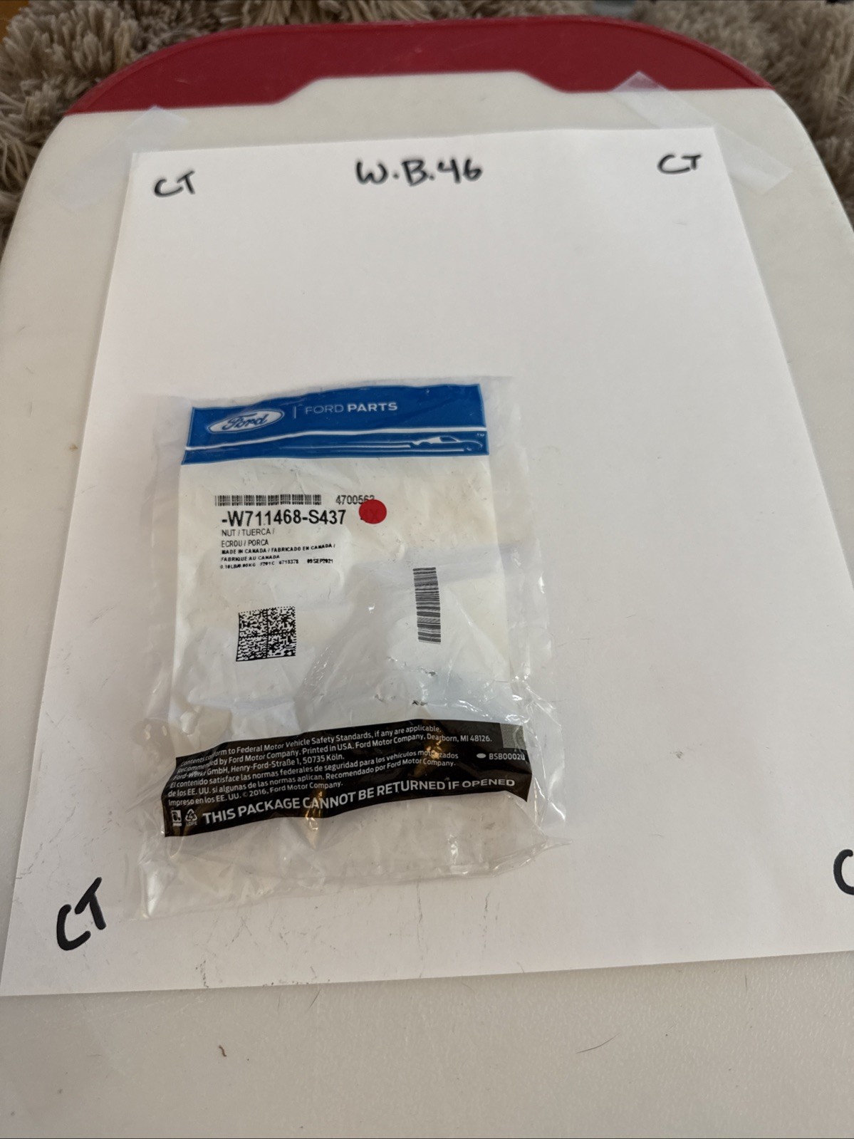 (1) Genuine Ford OE Nut W711468-S437 Sold Individually